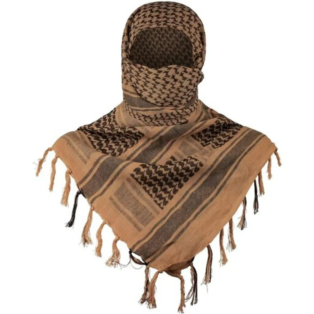 Military Shemagh Tactical Desert Scarf, 100% Cotton Keffiyeh Neck Head